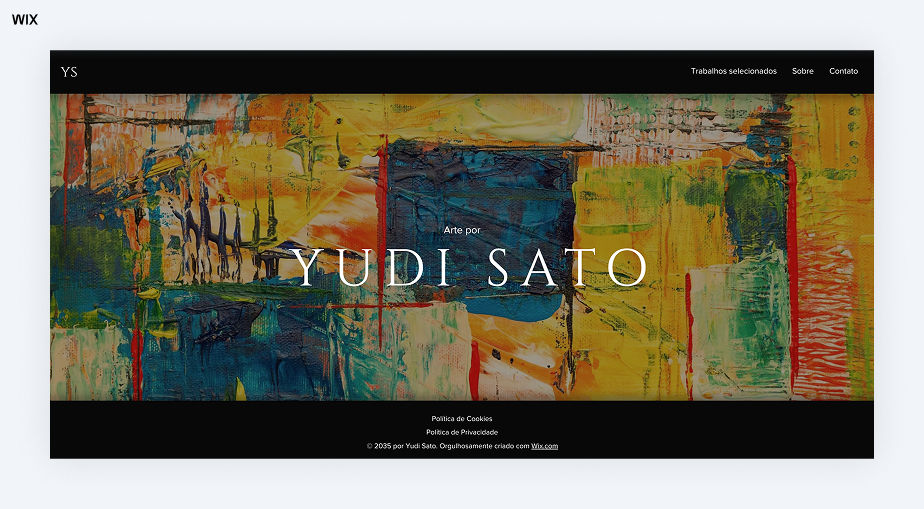Exemplo de modelo de portfólio de arte do Wix.