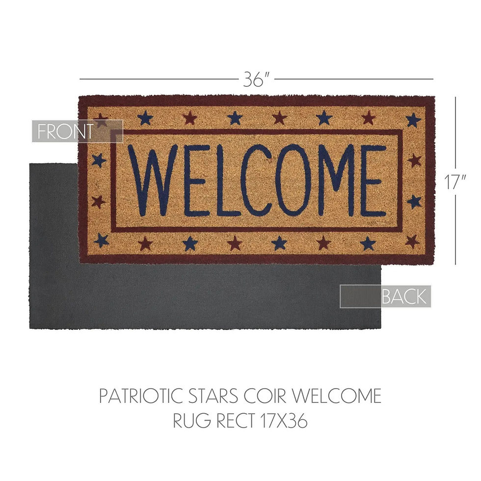 Thumbnail: Rug, Welcome Patriotic stars, Coir