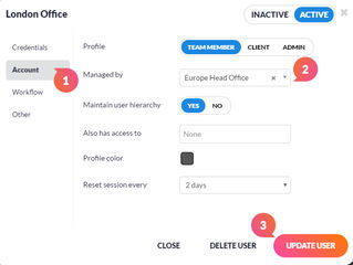 Set Up One User to Manage Another User