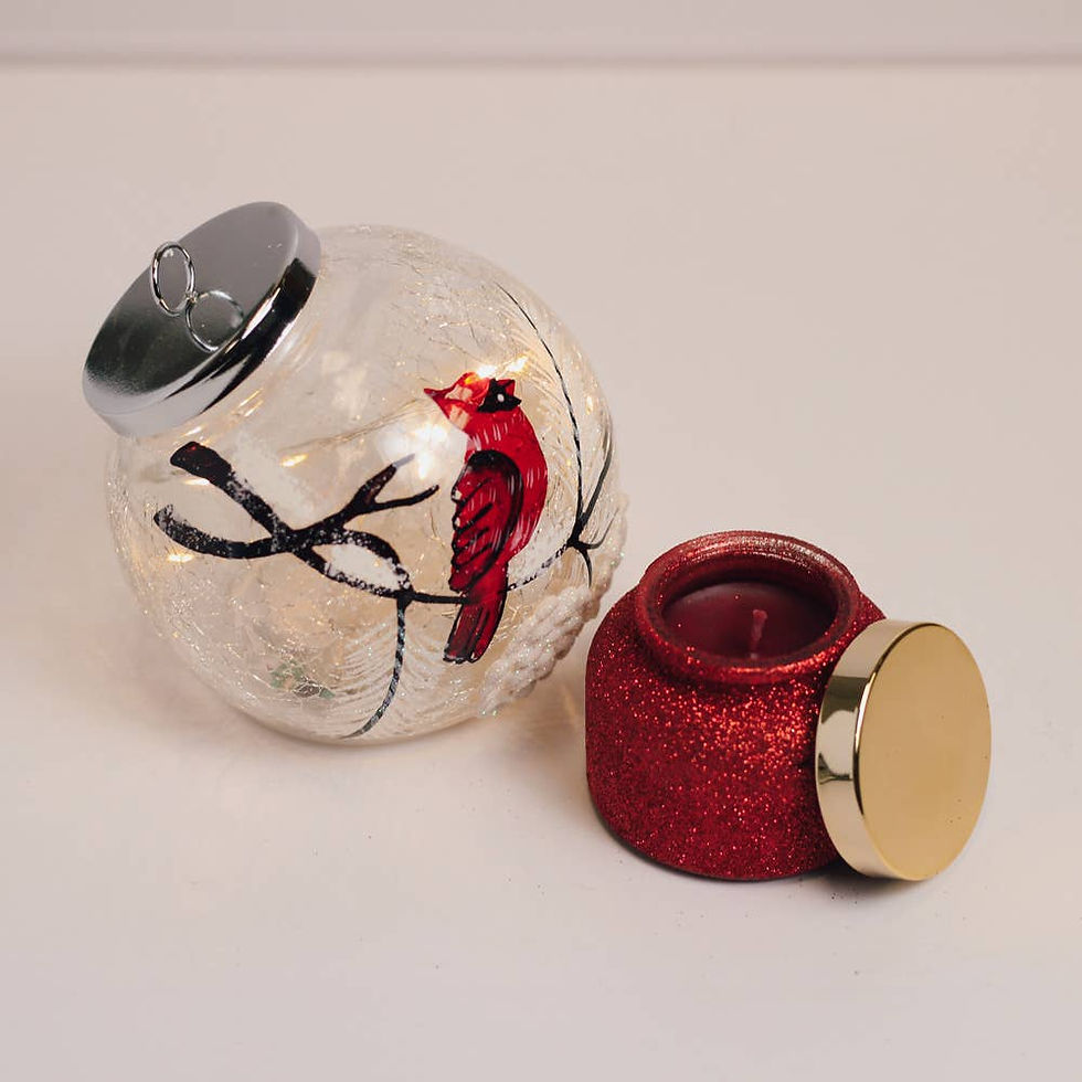 Thumbnail: Snowy Cardinal LED Ornament & Candle Gift Set
