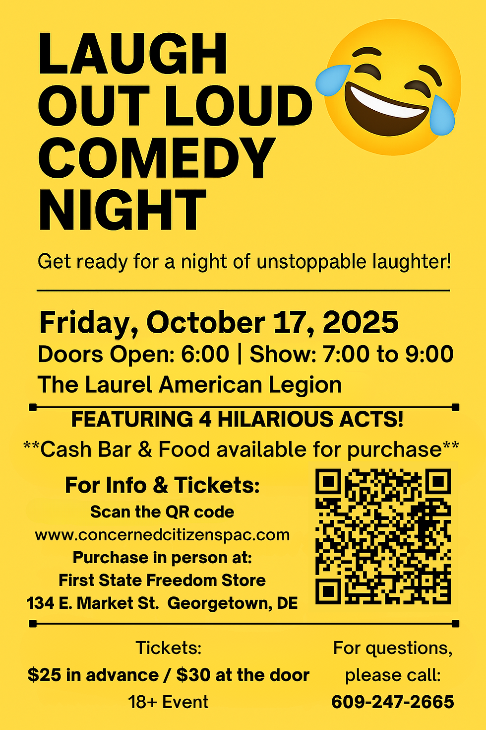 Laugh Out Loud Comedy Night flyer