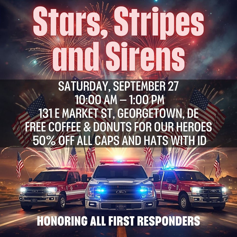 Saturday, September 27🕙 10:00 AM – 1:00 PM
131 E Market St, Georgetown, DE 19947