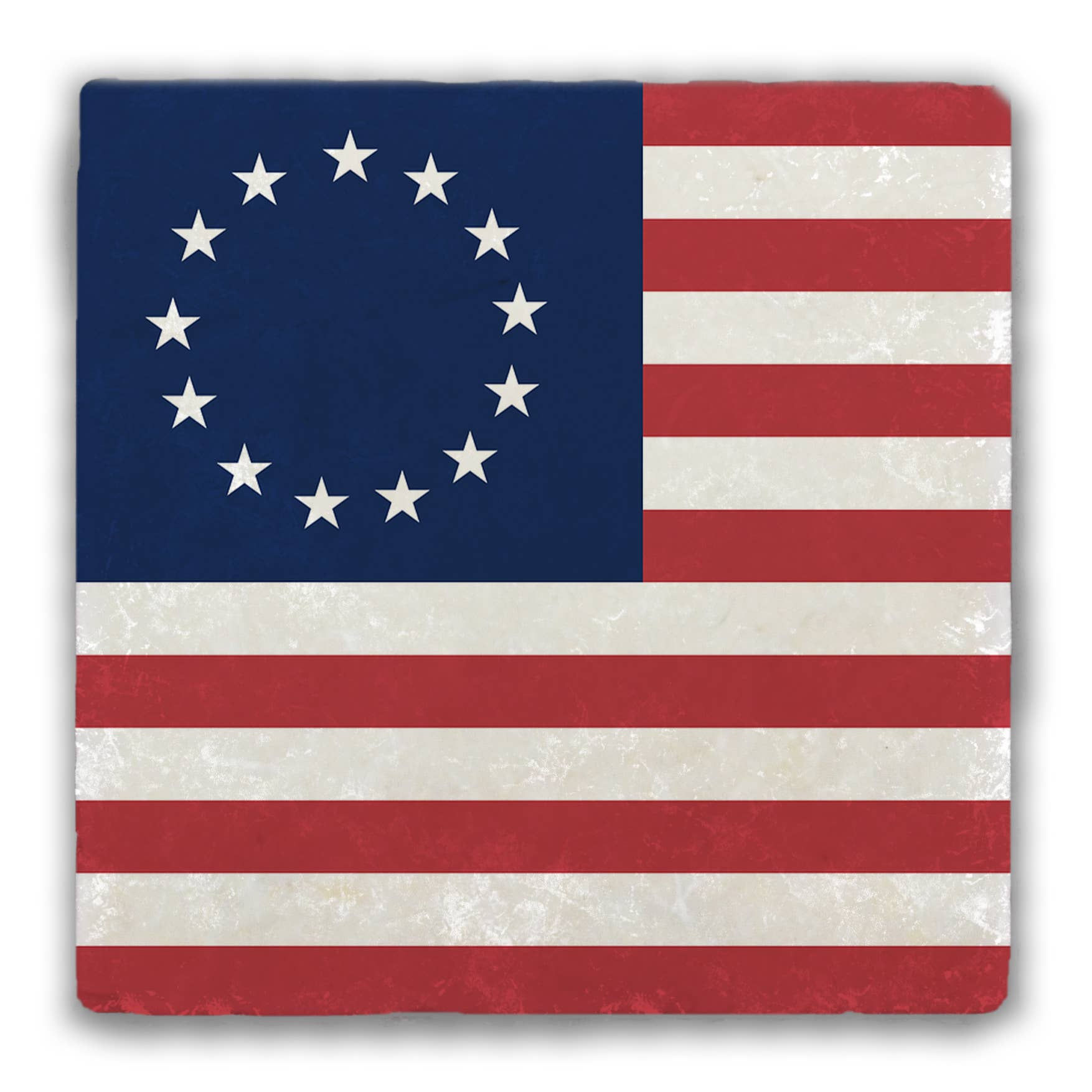 Betsy Ross Flag Tumbled Stone Coaster