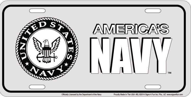 Navy Emblem License Plate