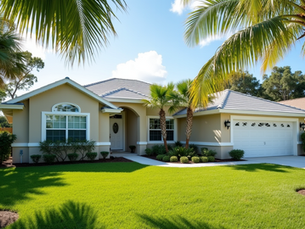 Florida house with an exterior stucco finish