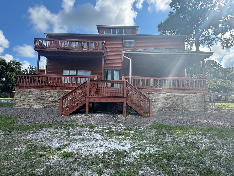 Back view of house being remodeled
