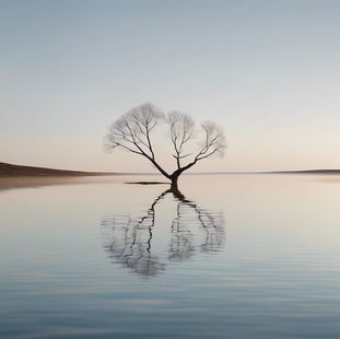 reflective tree in water