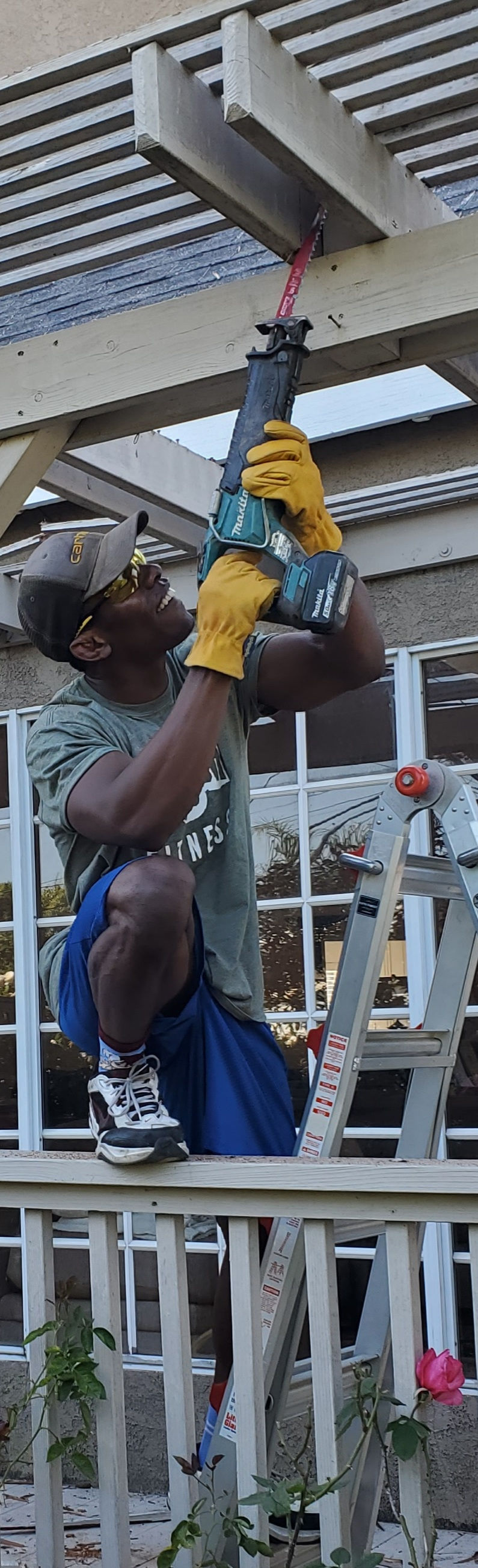 Kevin Dufresne doing construction work