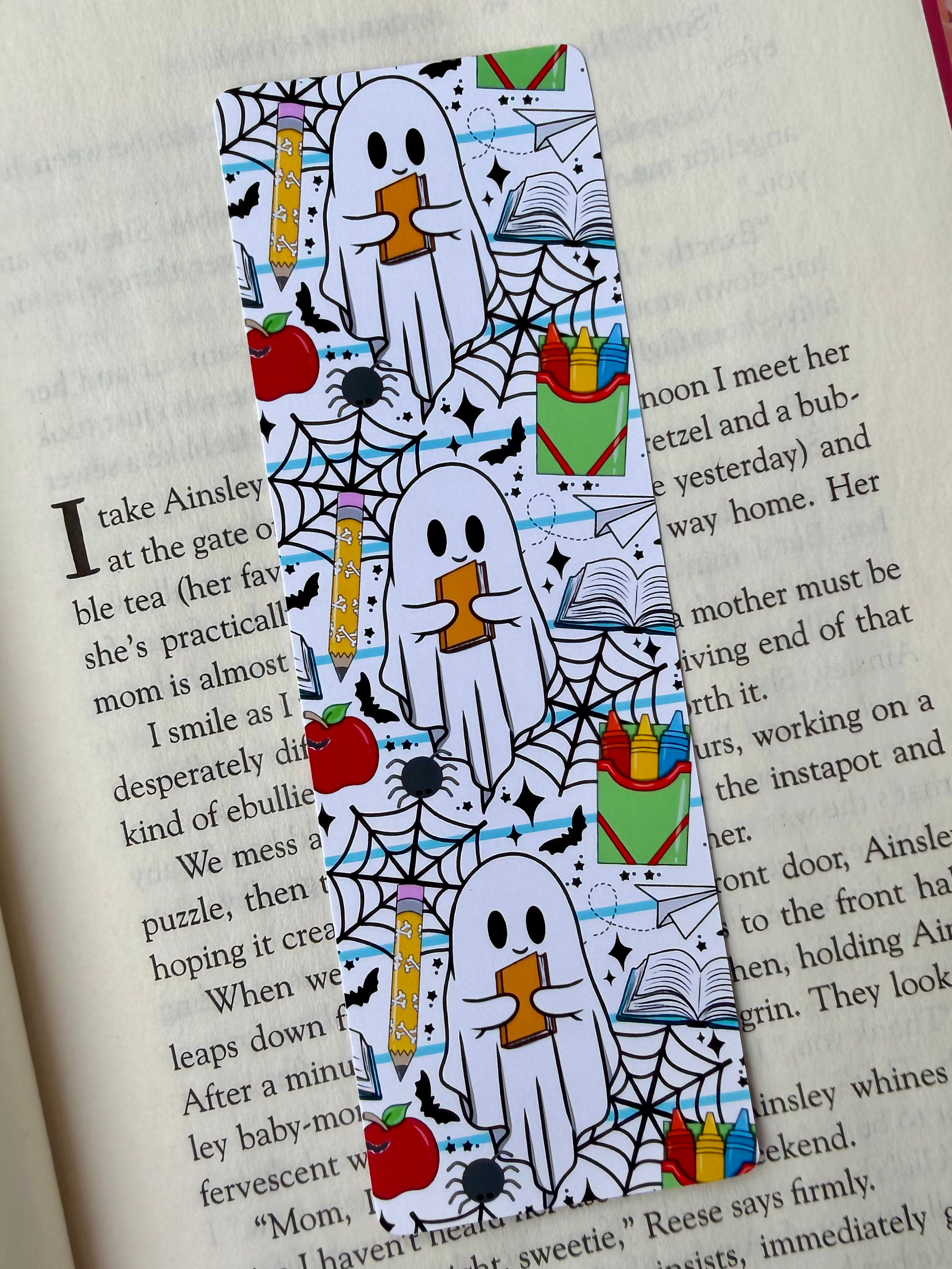 back to school ghosts bookmark