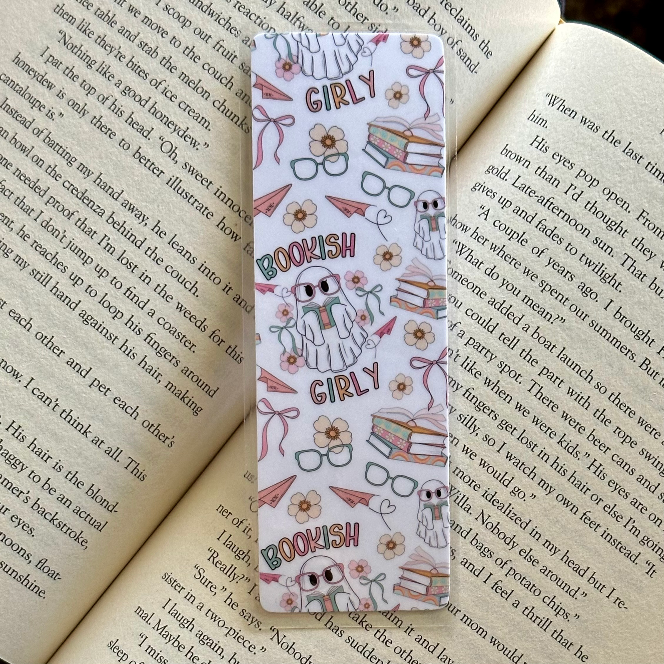 bookish girly ghost bookmark