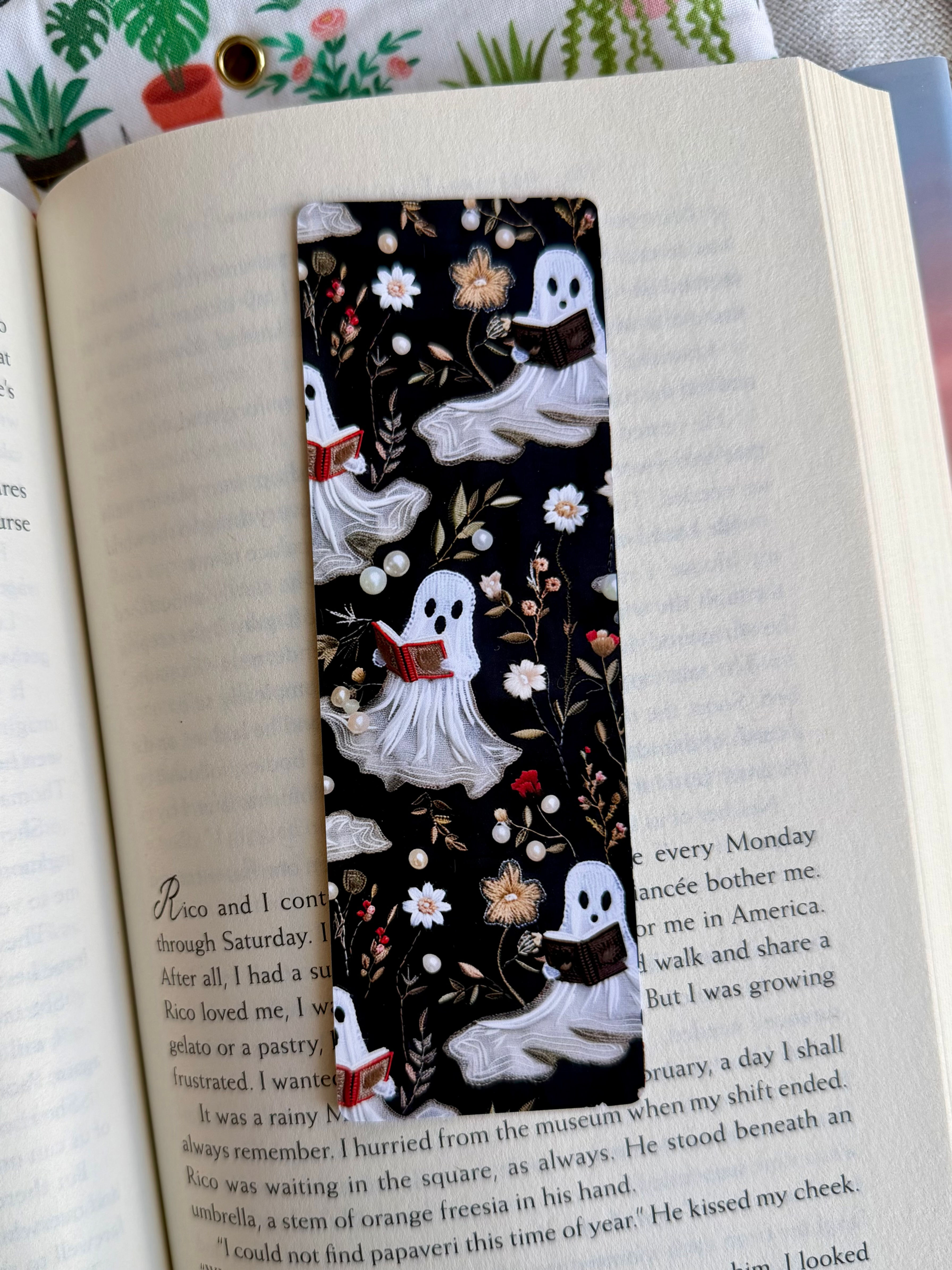vintage lace ghosts bookmark