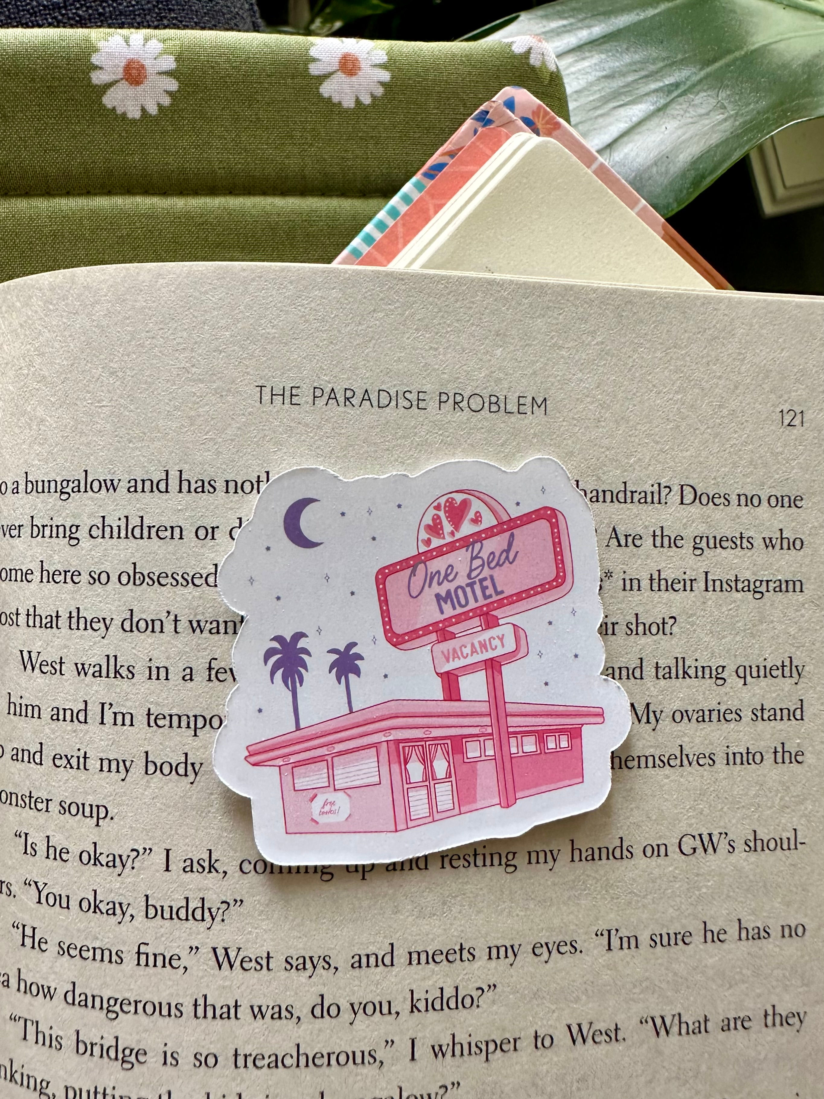 one bed motel sticker