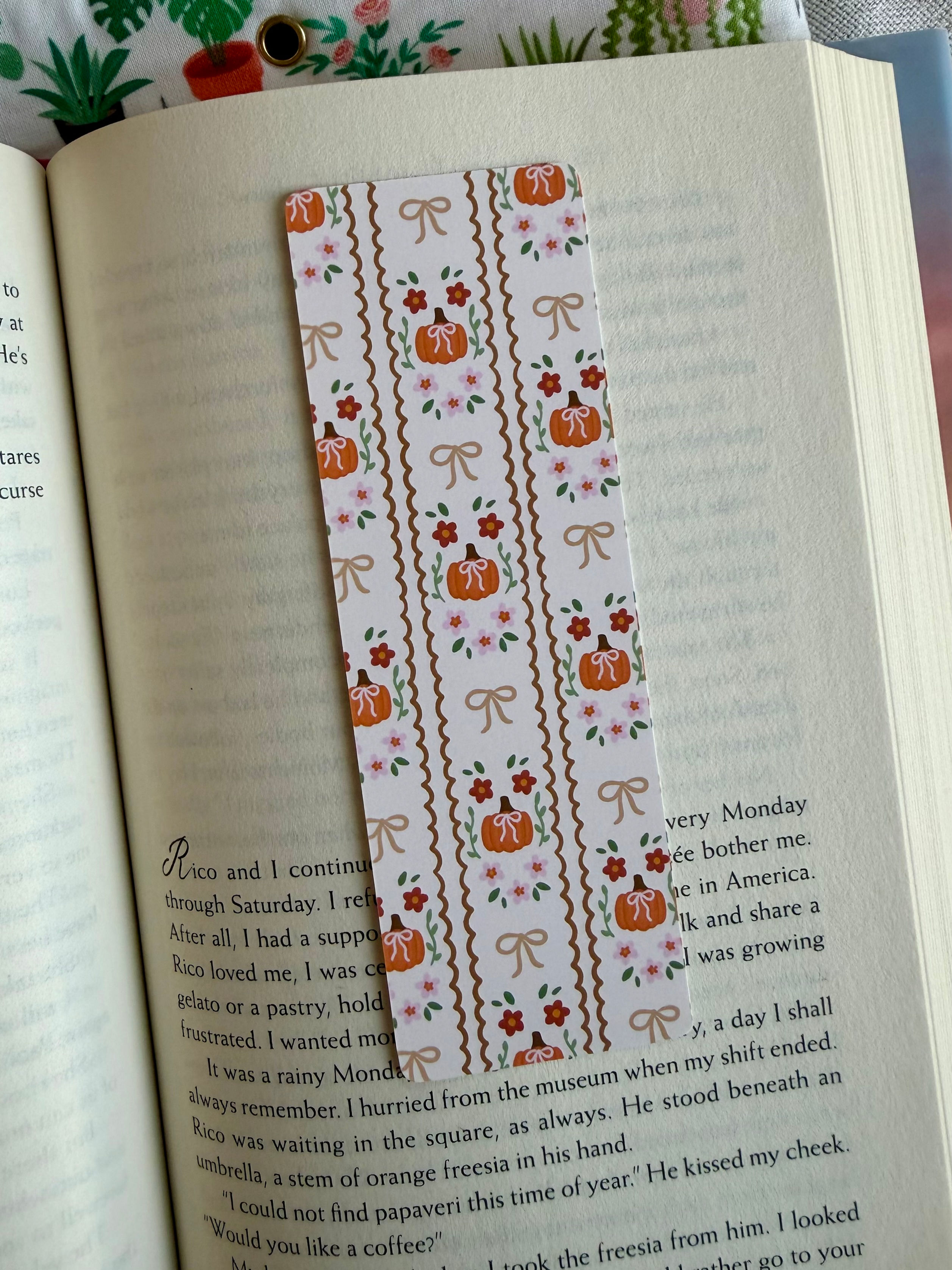 coquette pumpkin bookmark