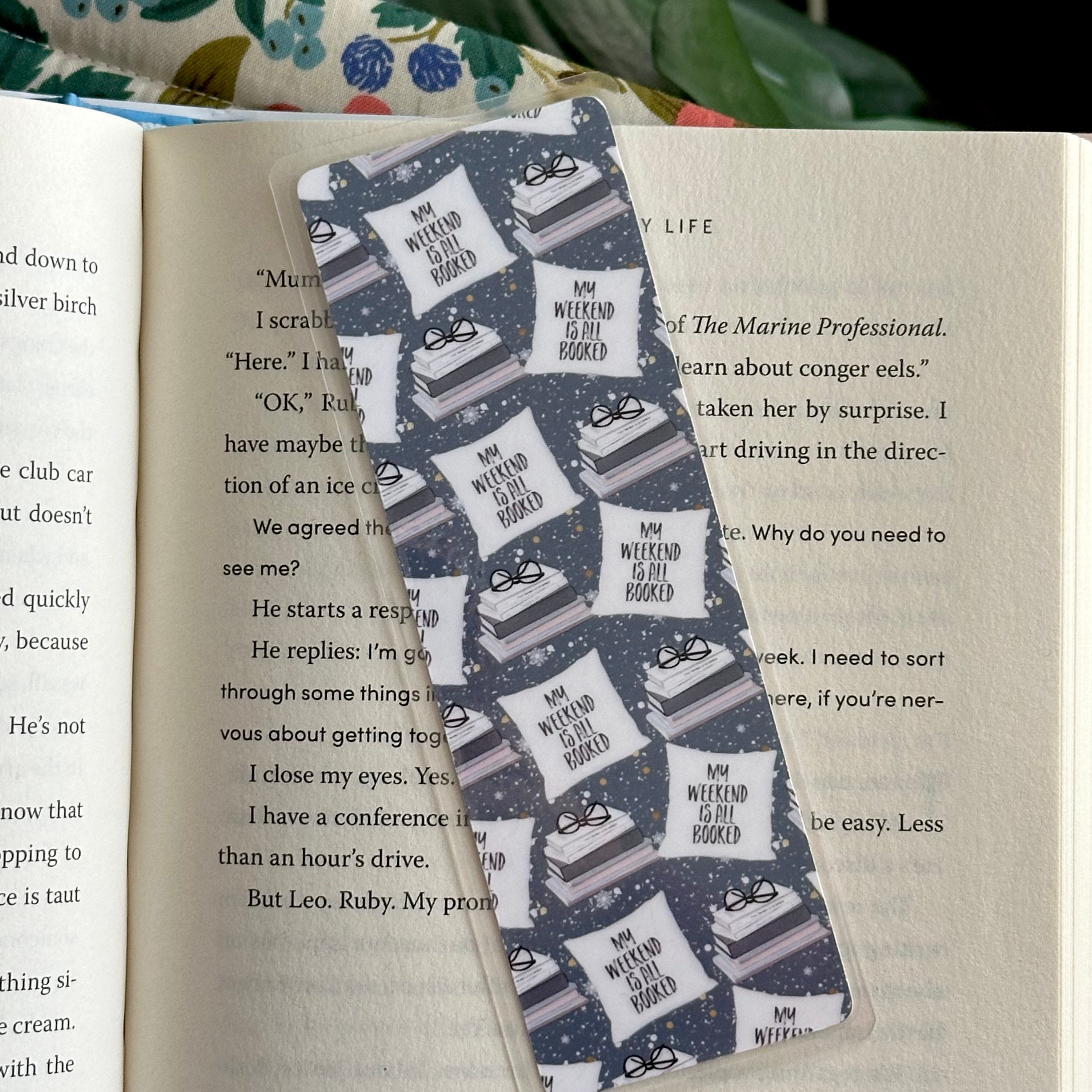 my weekend is all booked bookmark