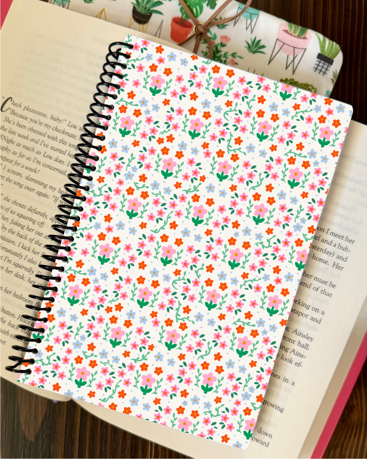 spiral notebook - cute floral