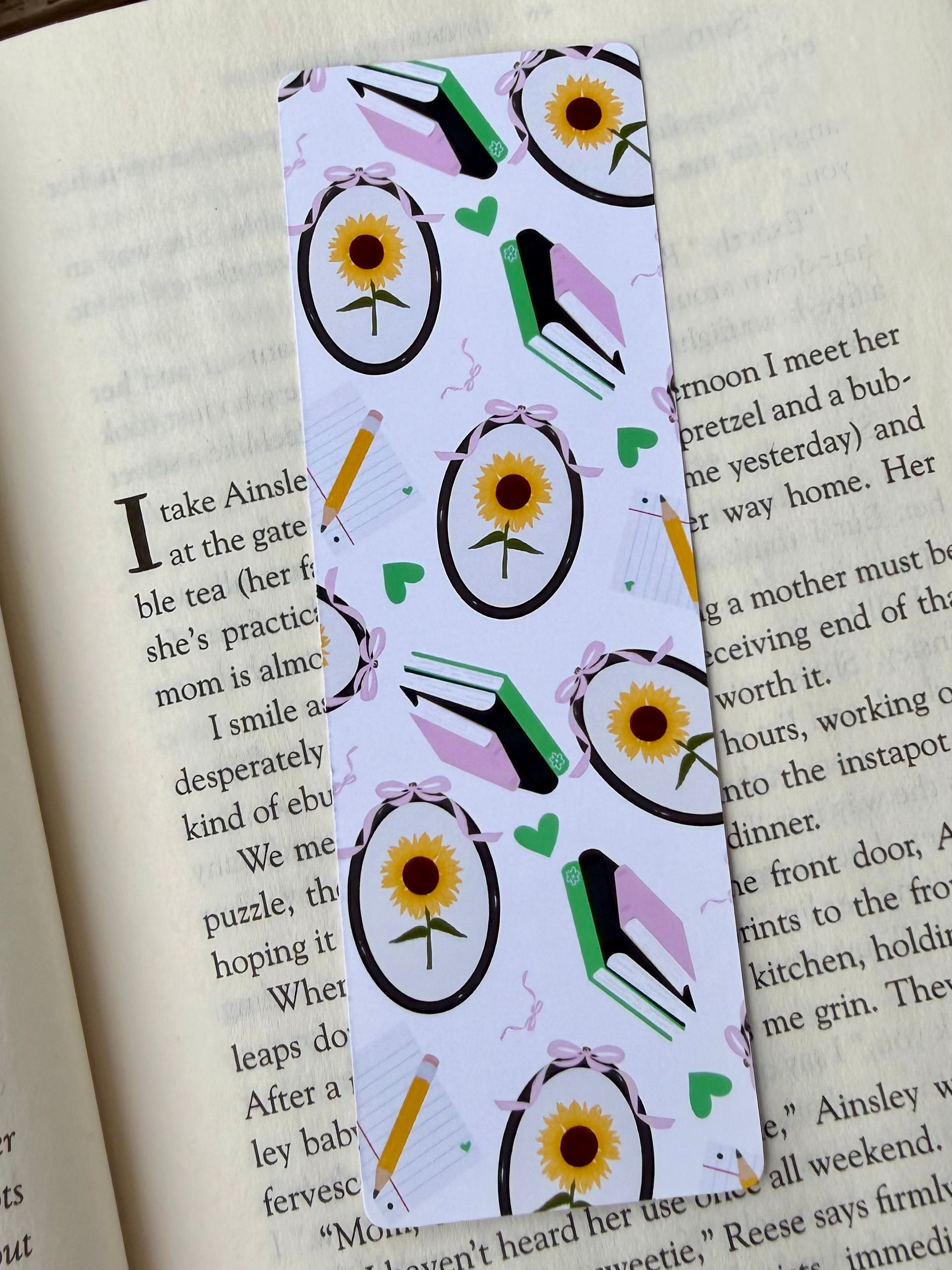 back to school sunflowers bookmark