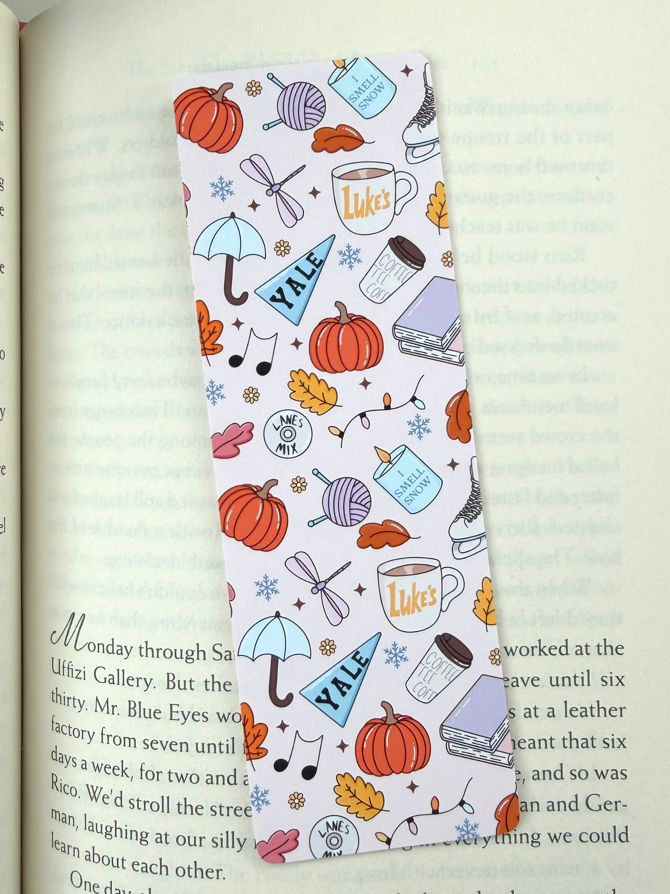 pink background icons gilmore girls bookmark