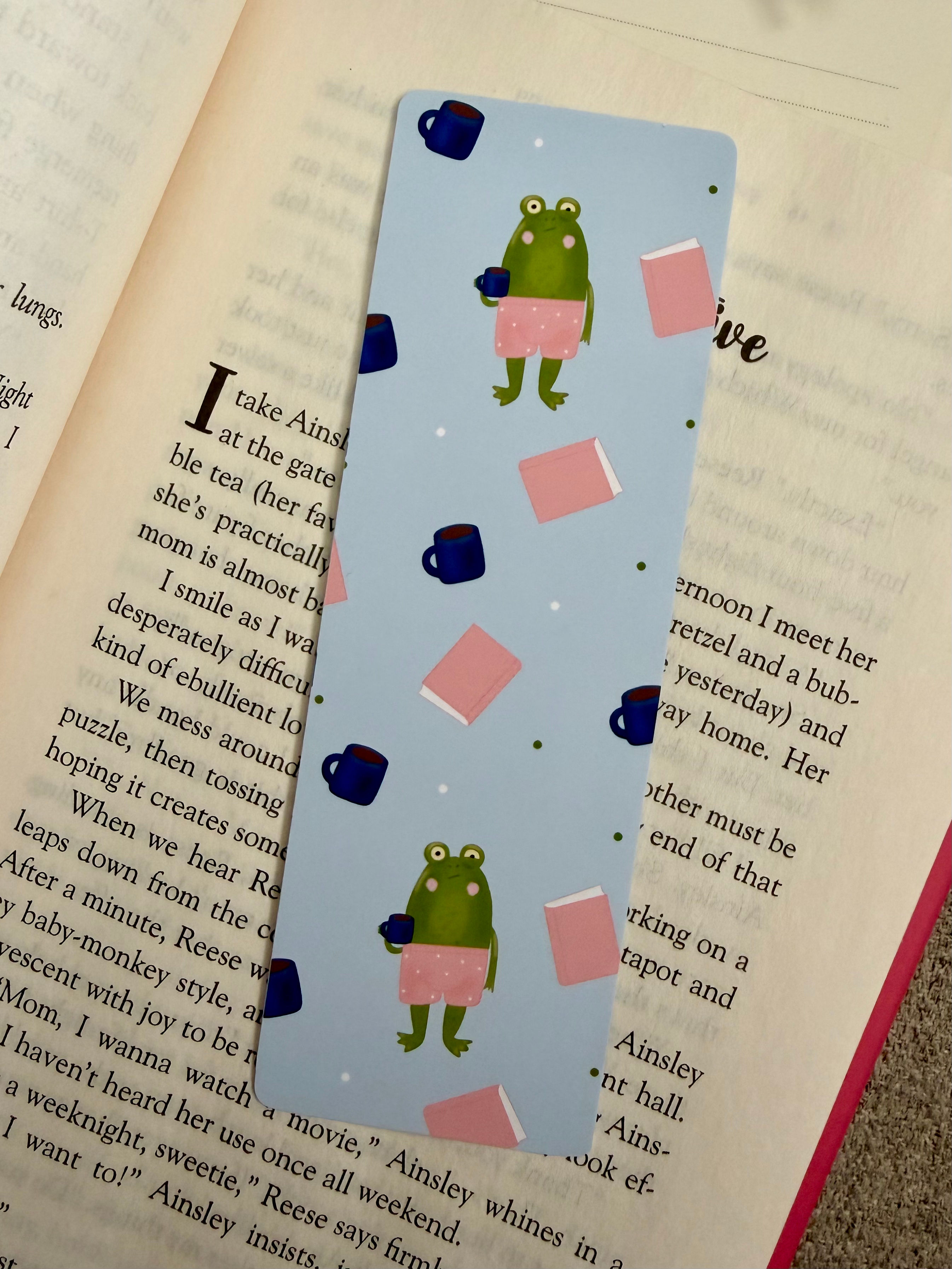 tired frog bookmark