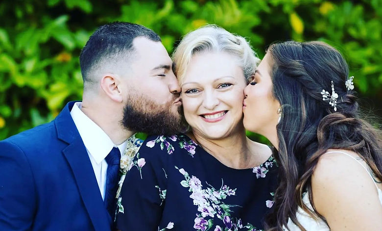 Happy couple with Tania Geyer - Ever After Celebrancy