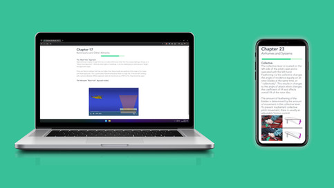 Online Ground School for helicopter pilots on a mobile device and a computer.