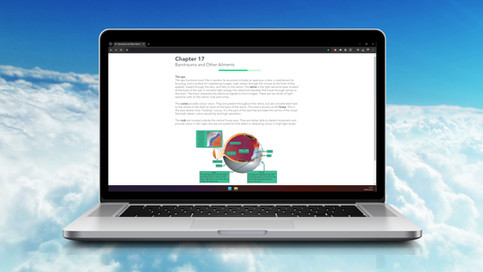 A laptop displaying the Human Performance online course for helicopter students.