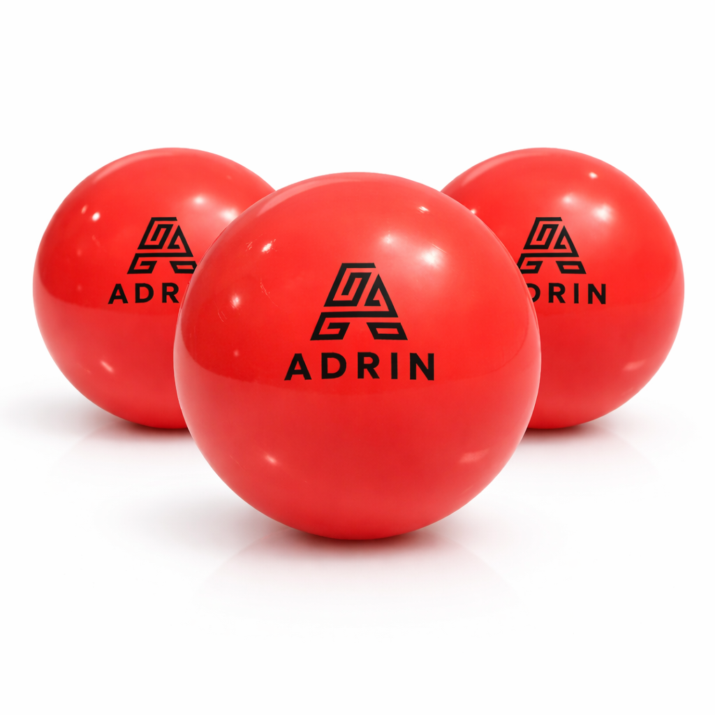 Adrin Plain Hockey Ball – Smooth Surface, High-Gloss (Pack Of 3 )