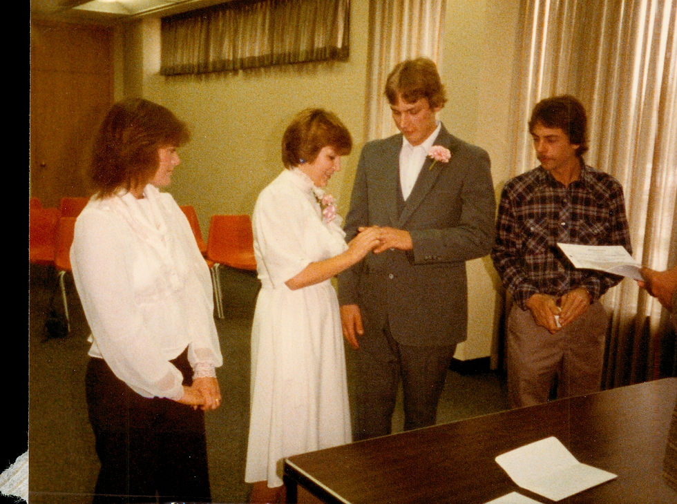 Dennis and my sister on their wedding day.