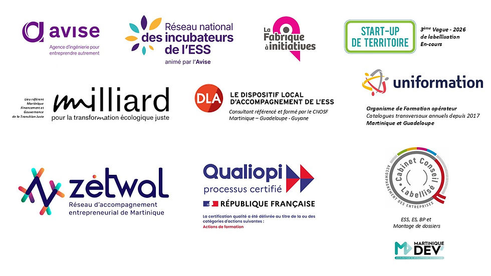 Labels et référencements obtenus par KALEIDOSCOPE DOM pour ses actions d’accompagnement