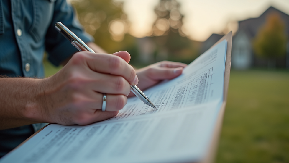 Close-up view of a homeowner checking off a maintenance checklist