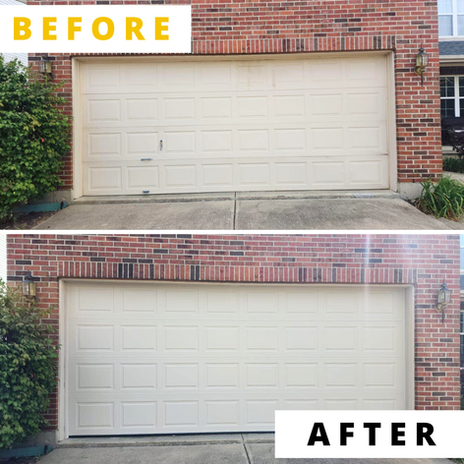 Before and after garage door repair
