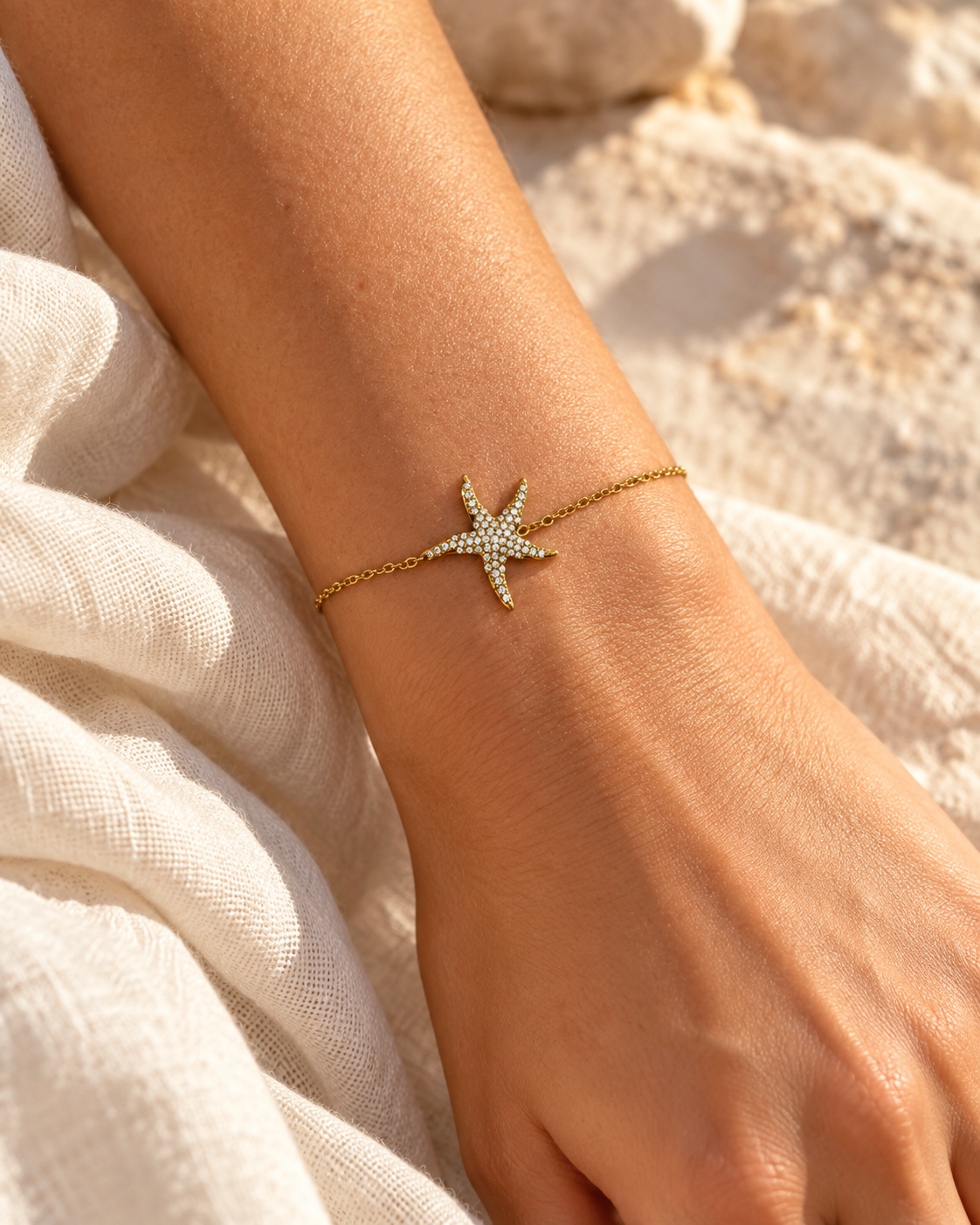 bracelet étoile de mer femme Gigi à strass