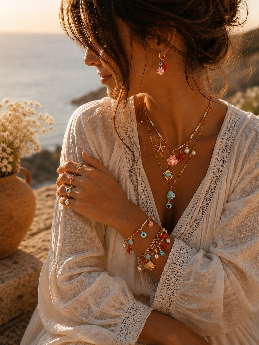 image d'une femme portant les bijoux