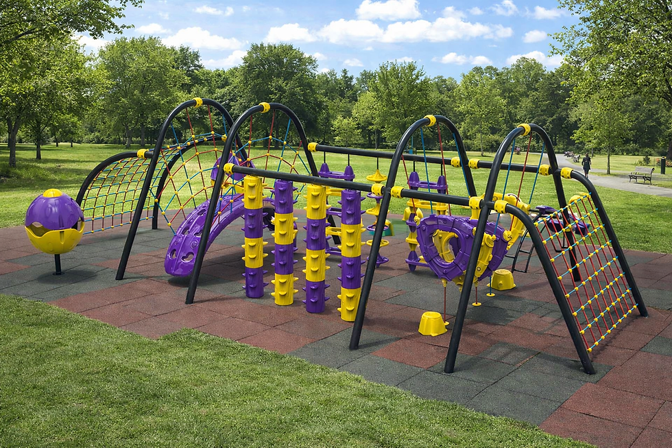 Struttura Multigioco Dinamica con Archi, Reti di Arrampicata e Moduli Sensoriali – Linea Active Motion