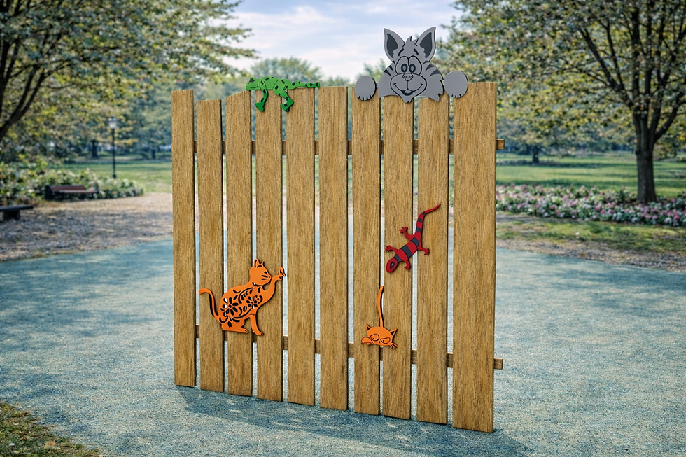 Pannello Ludico Sensoriale in Legno con Decorazioni Animali