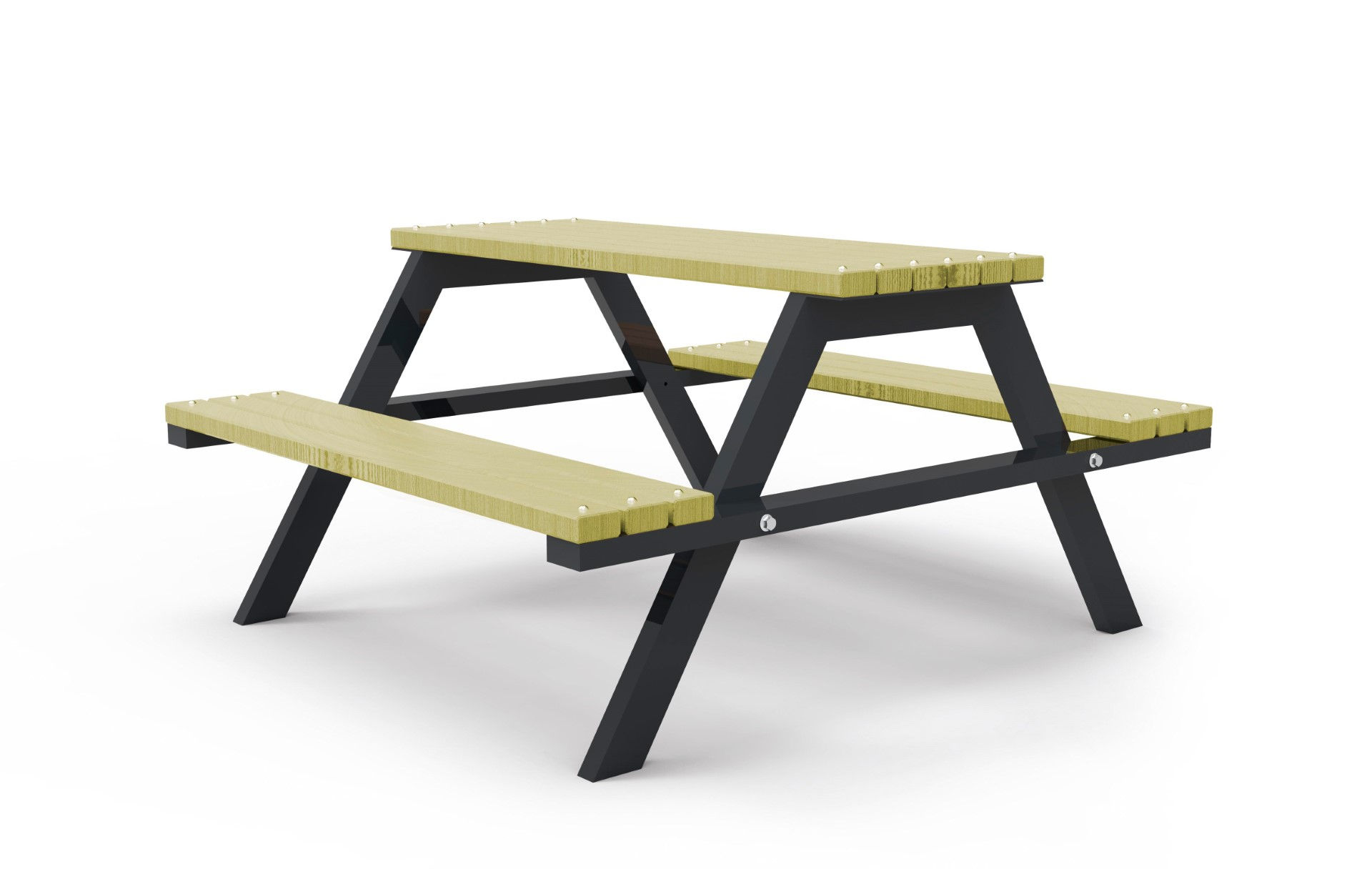 Tavolo picnic con struttura in acciaio: arredo pubblico per aree verdi e spazi urbani