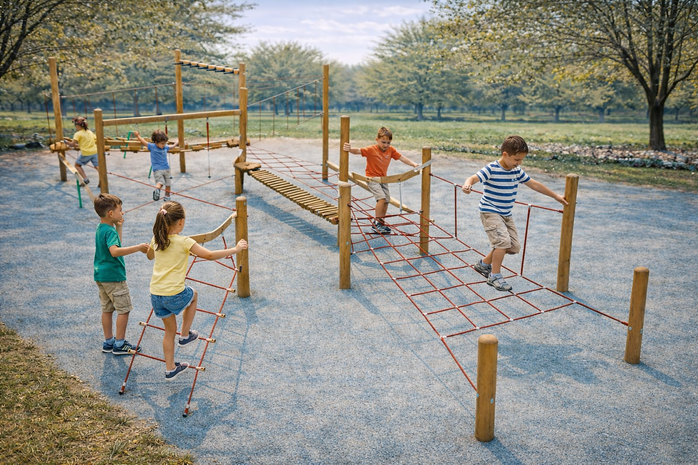 Percorso Avventura in Legno per Parchi Gioco