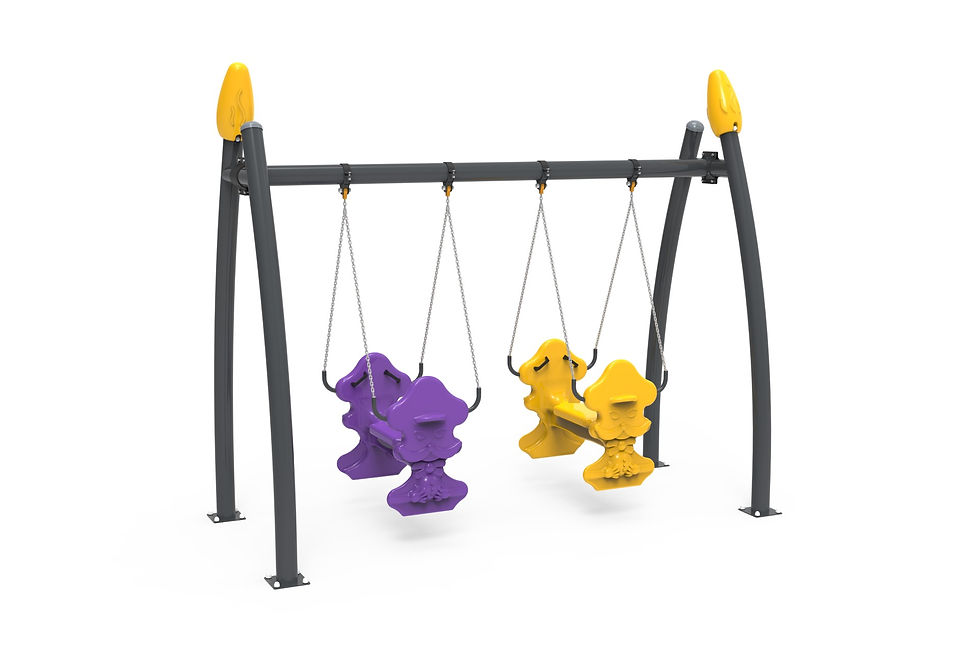 Altalena multiposto da esterno con sedute sagomate