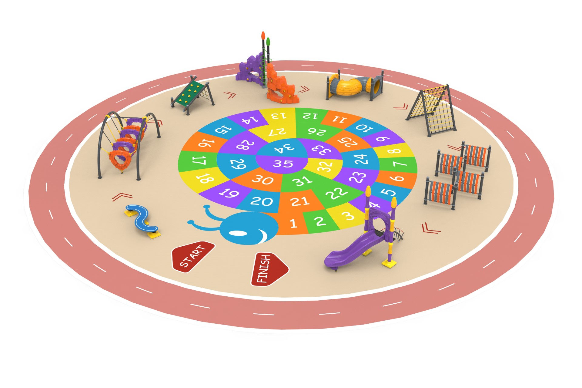 Parco giochi isola gioco , giochi motori, sfide sportive
