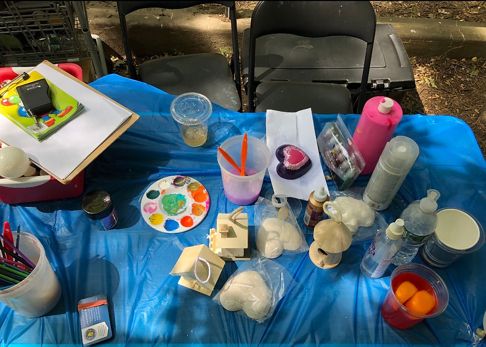 Close-up view of educational materials and tools used in autism therapy