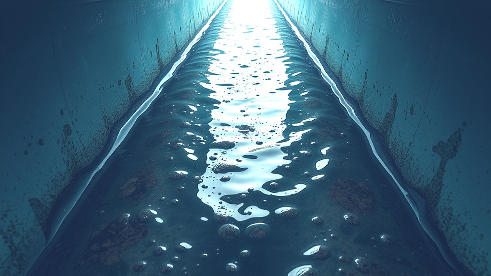 Dirty bilge water collecting in a ship's hull