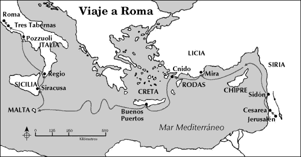 ultimo viaje de Pablo hacia Roma