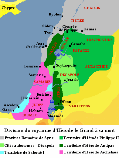 carte royaume hérode à sa mort