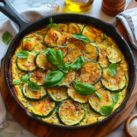 Zucchini Frittata avec basilic frais