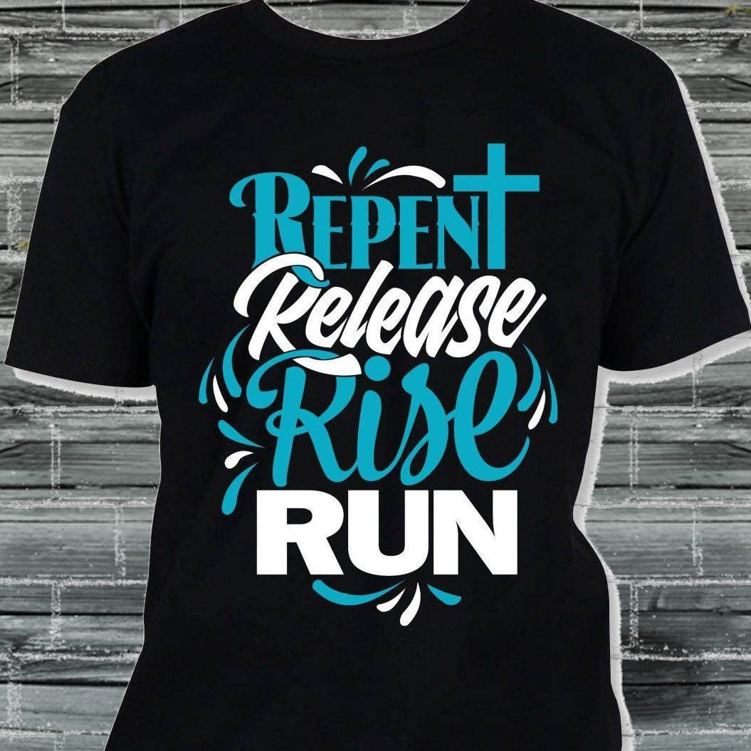 Repent Teal logo Tee