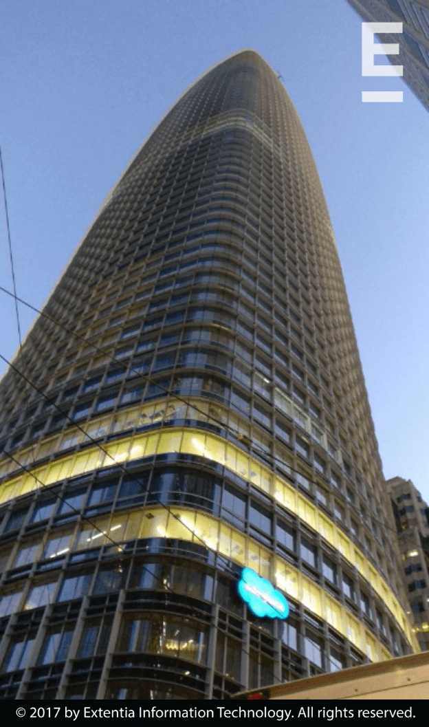 Salesforce stock and sales are growing almost as fast as their new skyscraper in downtown San Francisco