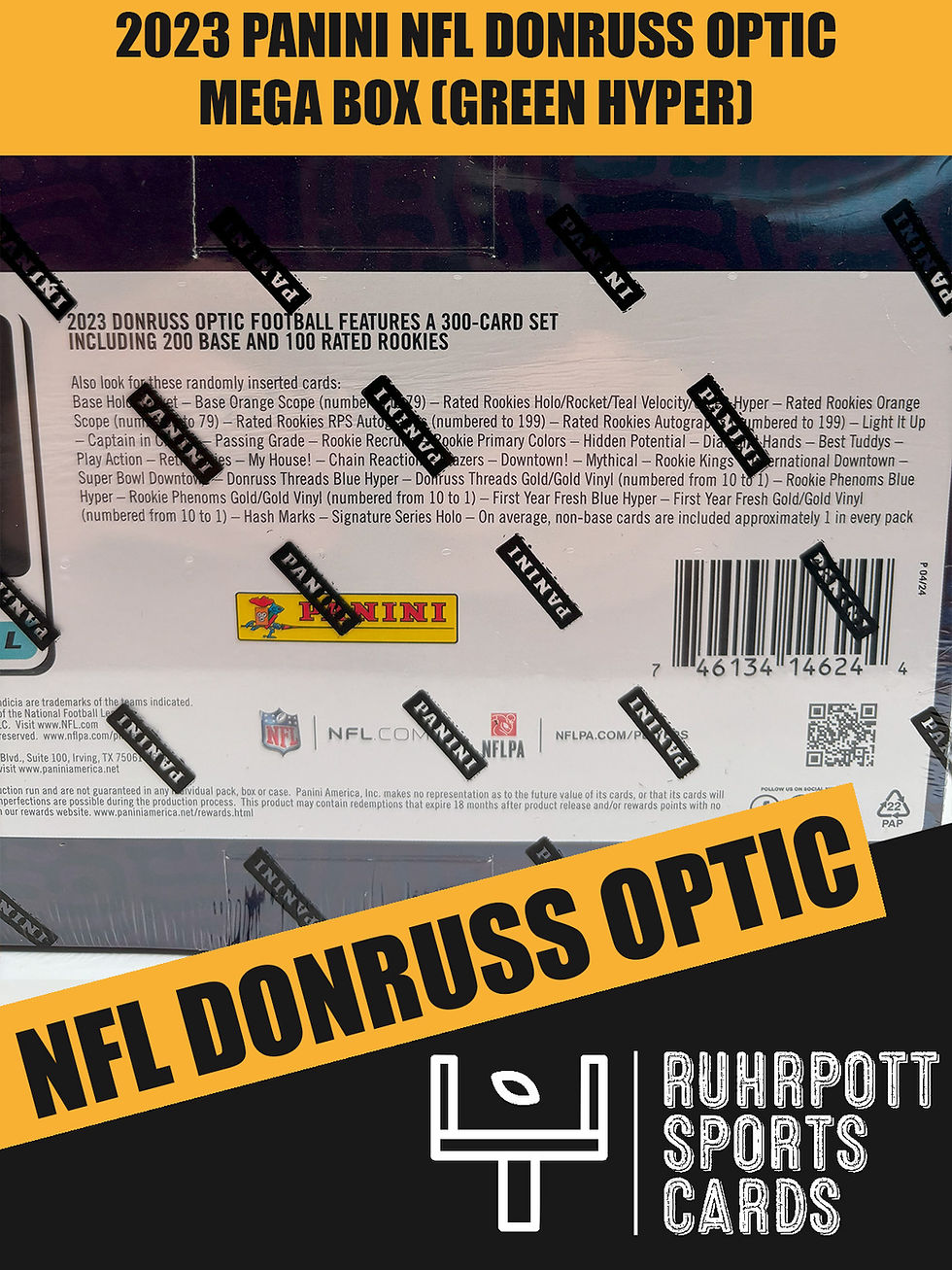 2023 Panini NFL Trading Cards Donruss Optic Mega Box (Green Hyper)