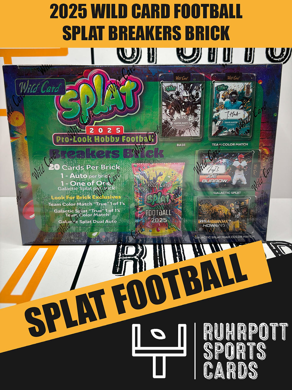 2025 Wild Card Football Trading Cards Splat Breakers Brick