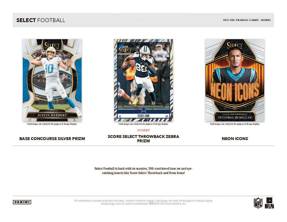 2025 Panini NFL Trading Cards Select Hobby Box