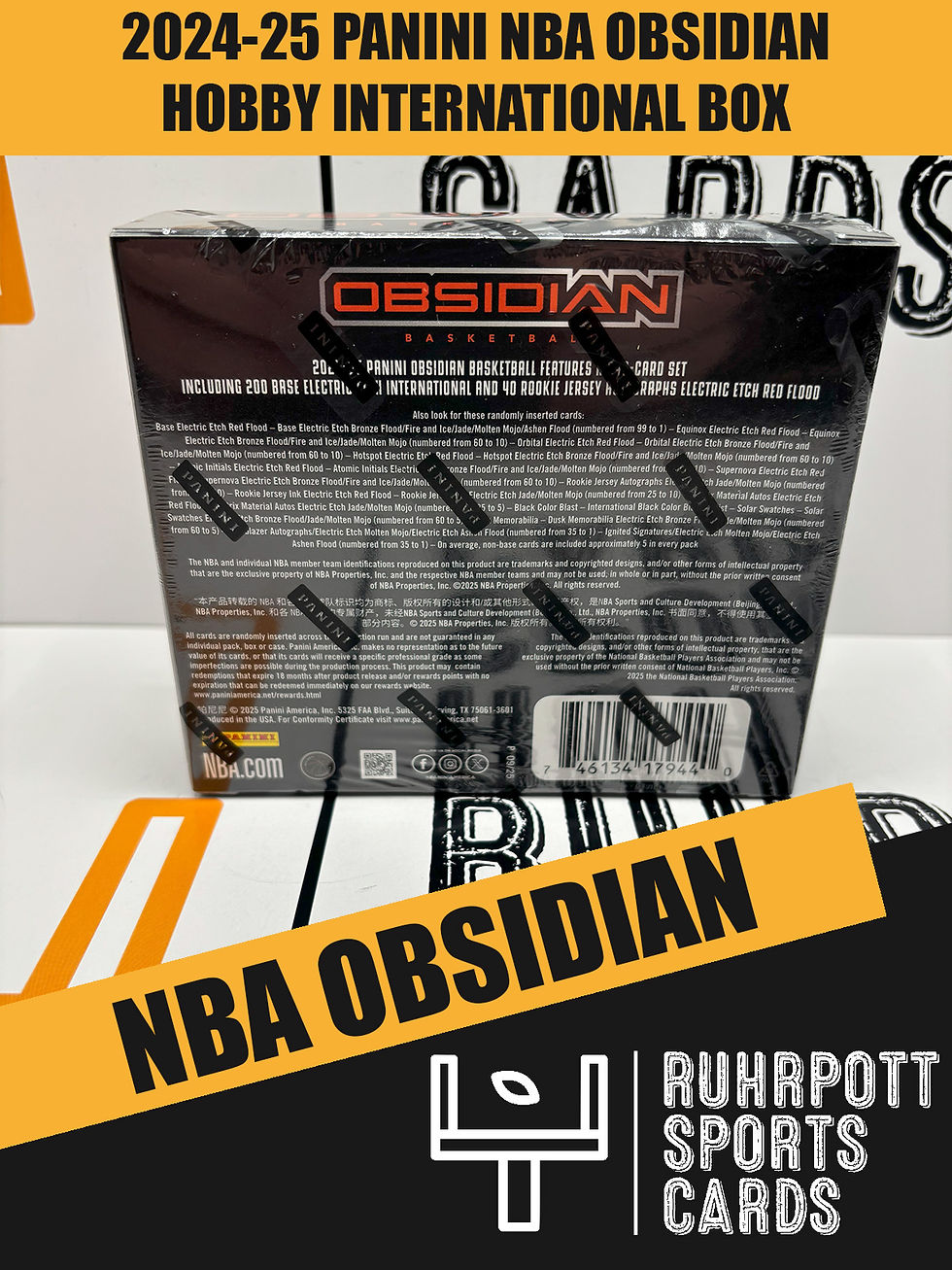 2024-25 Panini NBA Trading Cards Obsidian Hobby International Box
