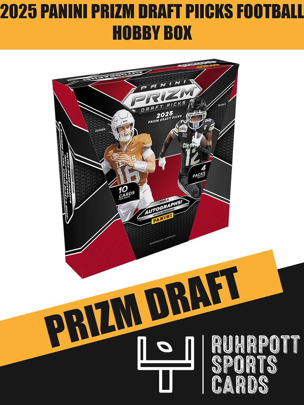 2025 Panini NFL Trading Cards Prizm Draft Picks Hobby Box